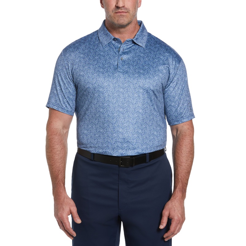 Big & Tall Short Sleeve Stretch Performance Confetti Geo Print Polo