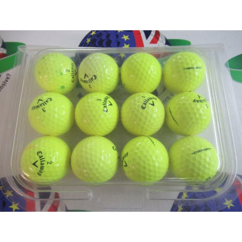 12 Callaway Cxr Power Optic Yellow Golf Balls Pearl/Pearl 1 Grade
