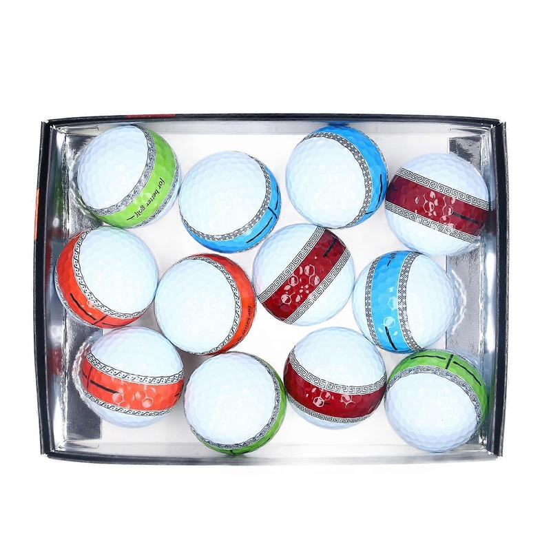 12PCS Balls Rubber Polyurethane PU 3 Layer Putting Practice Ball with 360 Degree Orbital Sight Line for Golf Competition Training Aid