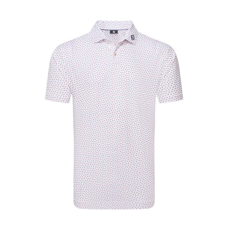 FOOTJOY Bounce Lisle Men’s Polo (White/Red)