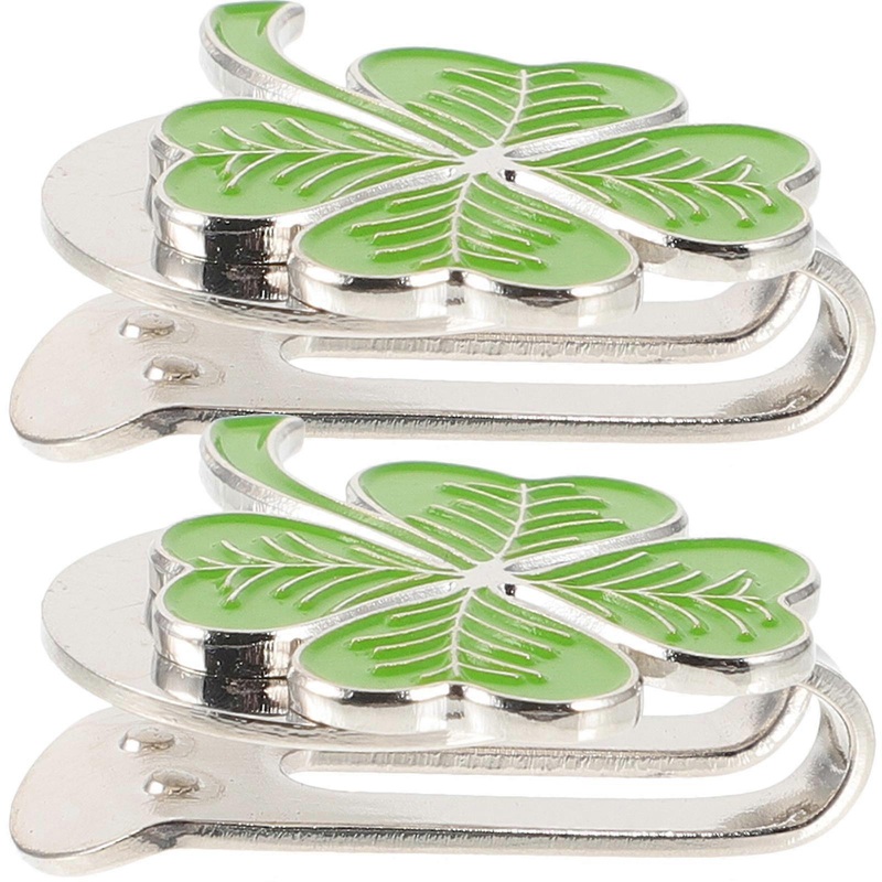 Golf Marker Hat Clips 2Pcs Decorative Hat Clip For Golf Supplies Quick Access Portable Ball Marker 3X2.2Cm Green
