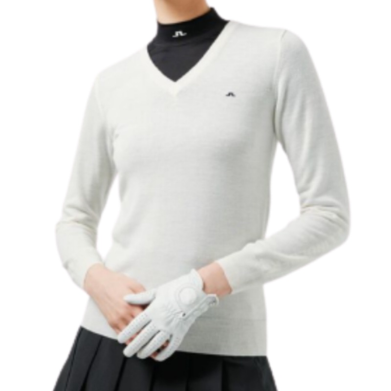 JL Golf Amaya V-Neck Sweater – Ivory