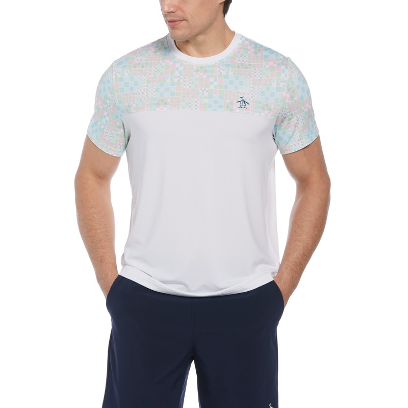 Men’s Checkerboard Block Performance Tennis T-Shirt