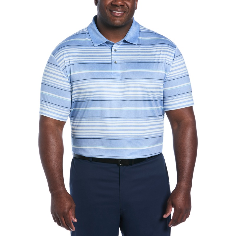 Big & Tall All-Over Stripe Print Golf Polo