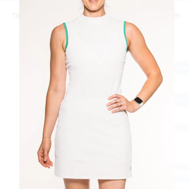 Foray Golf Rib Tennis Dress – White/Green