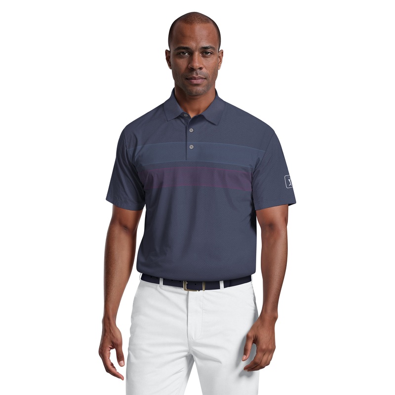 Men’s Motion Chest Stripe Print Golf Polo