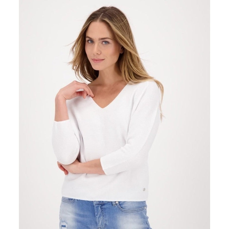 Monari Cotton Sweater – White|34/4|36/6|38/8|40/10