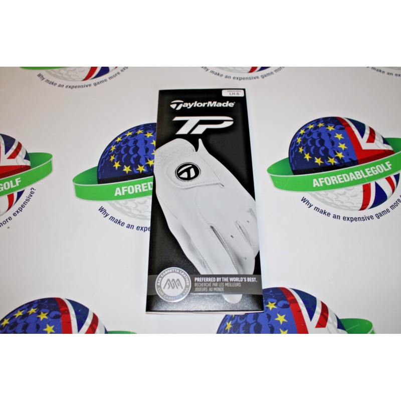 taylormade tp cabretta leather white left hand golf glove size small