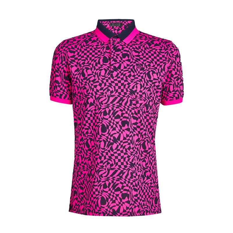 GFORE Mini Distorted Pique Men’s Polo (Day Glo Pink)