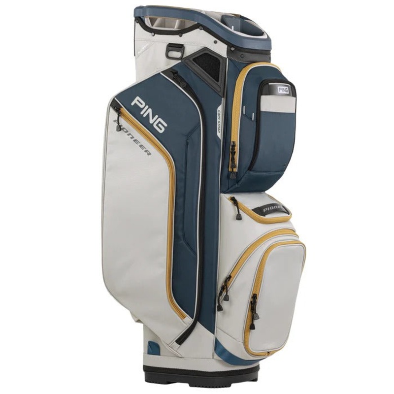 PING Pioneer 244 Cart Bag – Navy/Platium/Gold