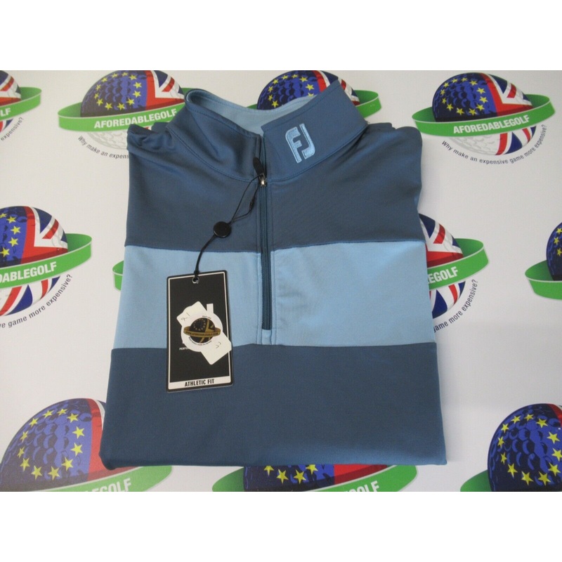 Footjoy Eu Engineered Chest Stripe Chill Out 1/2 Zip Pullover Ink/Blue Large