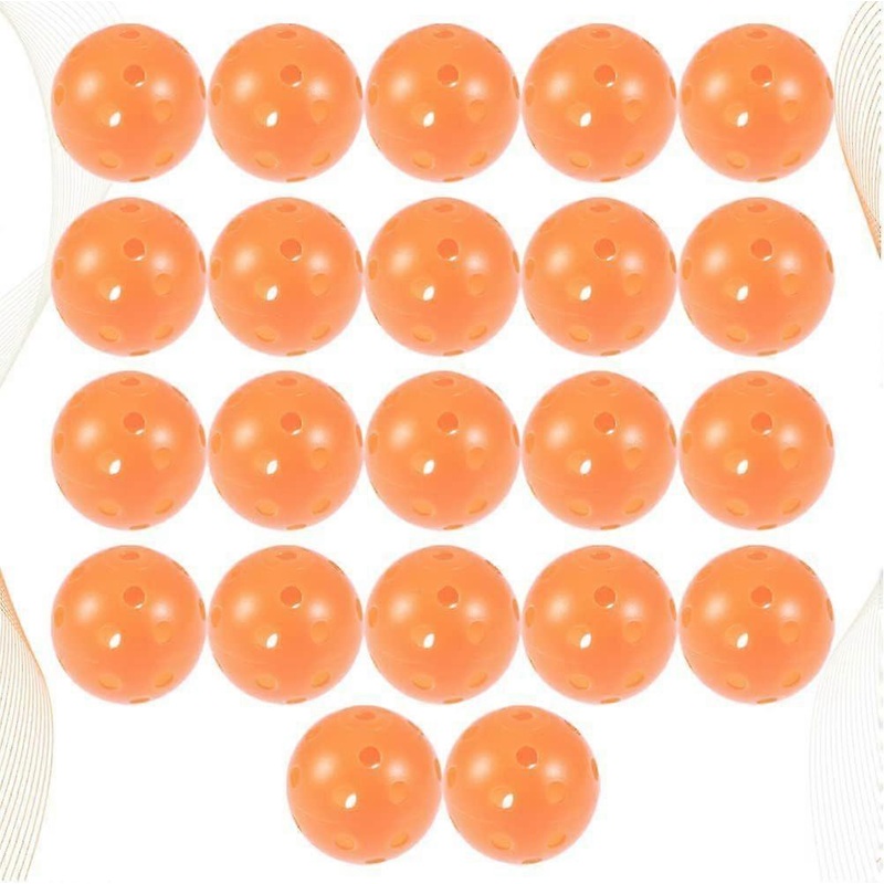 22PCS Practice Golf Balls Limited Flight Golf Training Ball Hollow Golf Ball Set for Indoor Outdoor Party (Yellow)