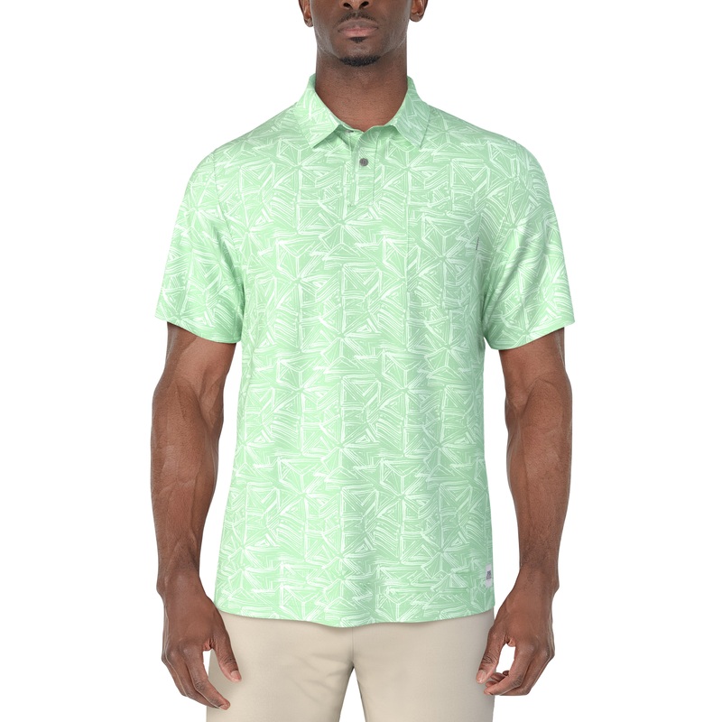 Men’s Brush Stroke Geo Print Golf Polo