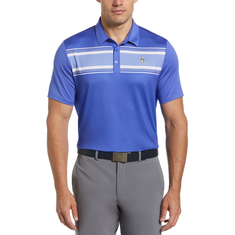 Men’s Jacks Stripe Print Polo|White|Dark Navy|Amparo Blue|Black|S|M|L|XL|XXL