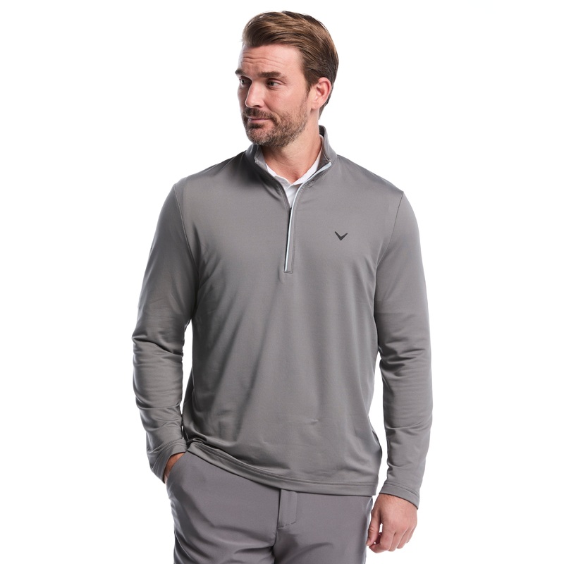 Men’s Solid Sun Protection 1/4 Zip Golf Pullover