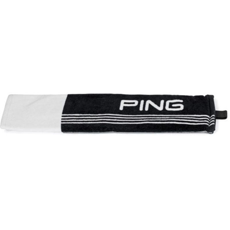 PING Tri-Fold Towel|Black/White|Grey/Black|Navy/White/Red|Blue/Black