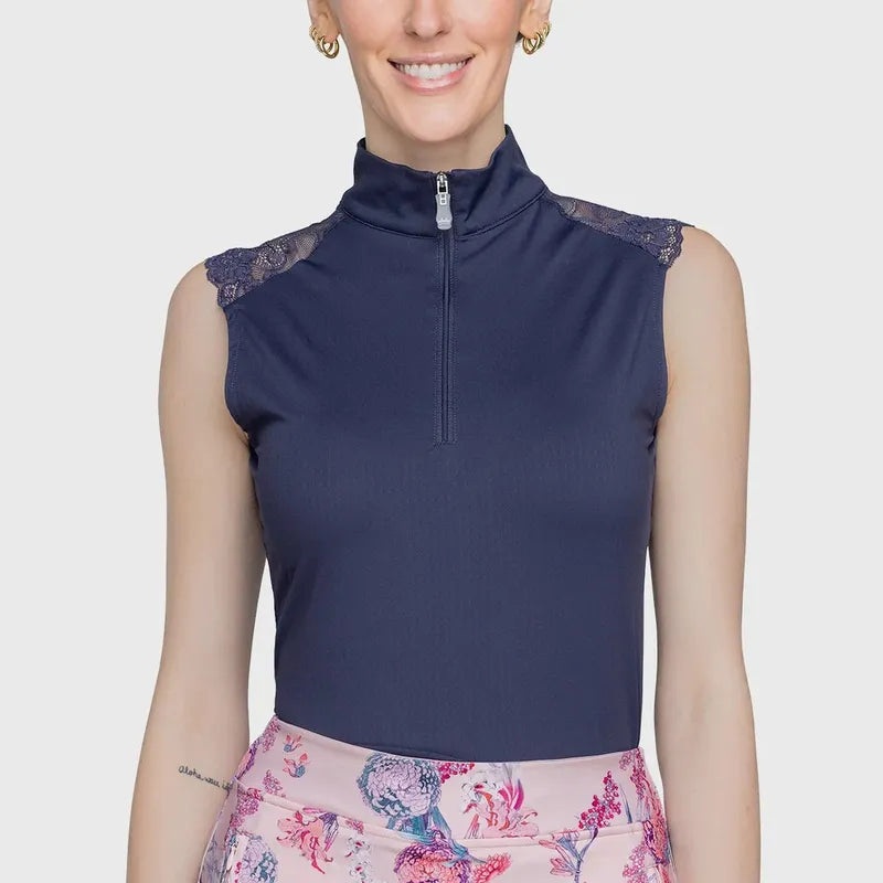 Kastel Garden Blooms S/L Top  – Navy