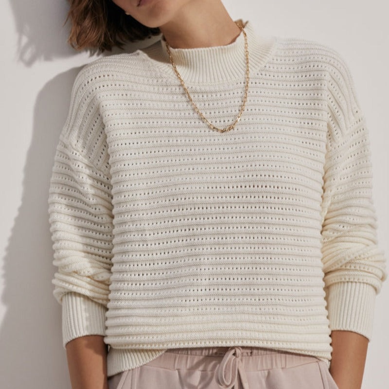 Varley Franco Crew Sweater – Egret