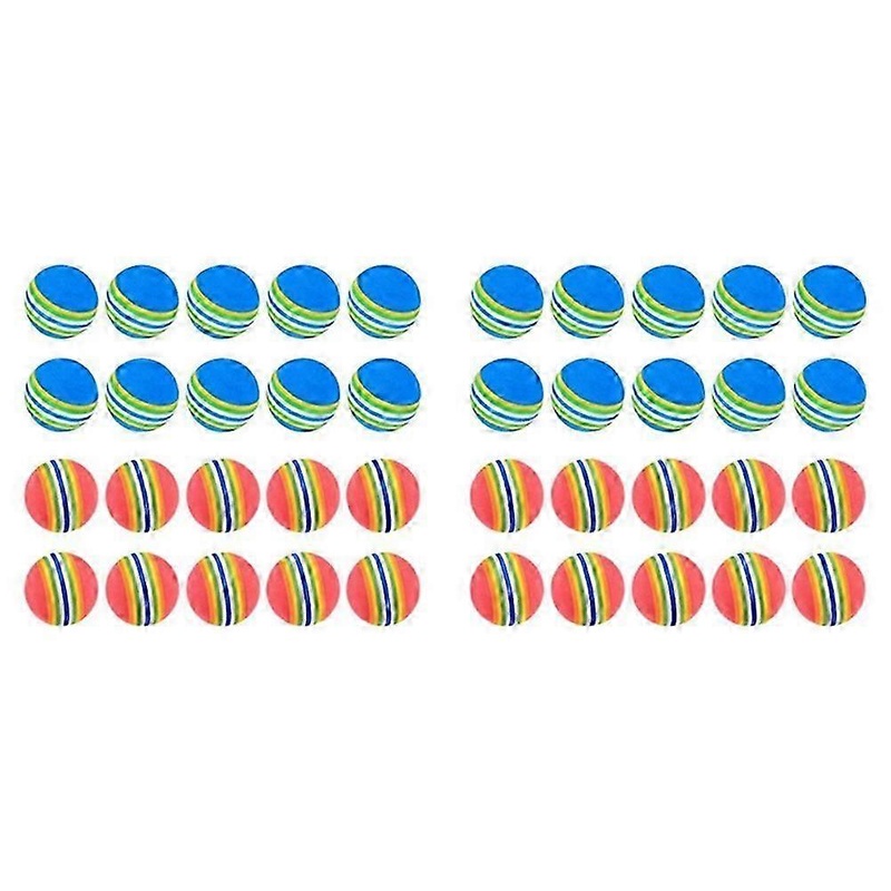 40 Pcs Golf BallsSoft Foam Garden Golf Balls Practice Golf Balls Sponge Rainbow Golf Balls for Indo