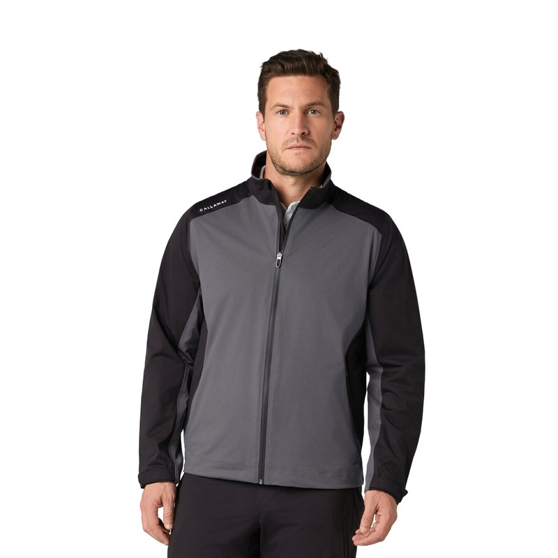 Callaway Mens Black Waterproof Jacket with Contrast Panels