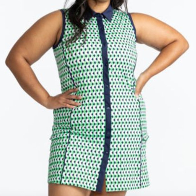 Kinona Resolution S/L Dress – Chevron Green