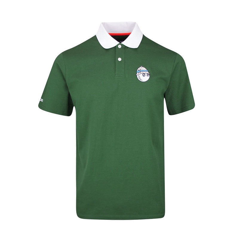 MALBON GOLF Fishing Buckets Men’s Pique Polo (Forest)