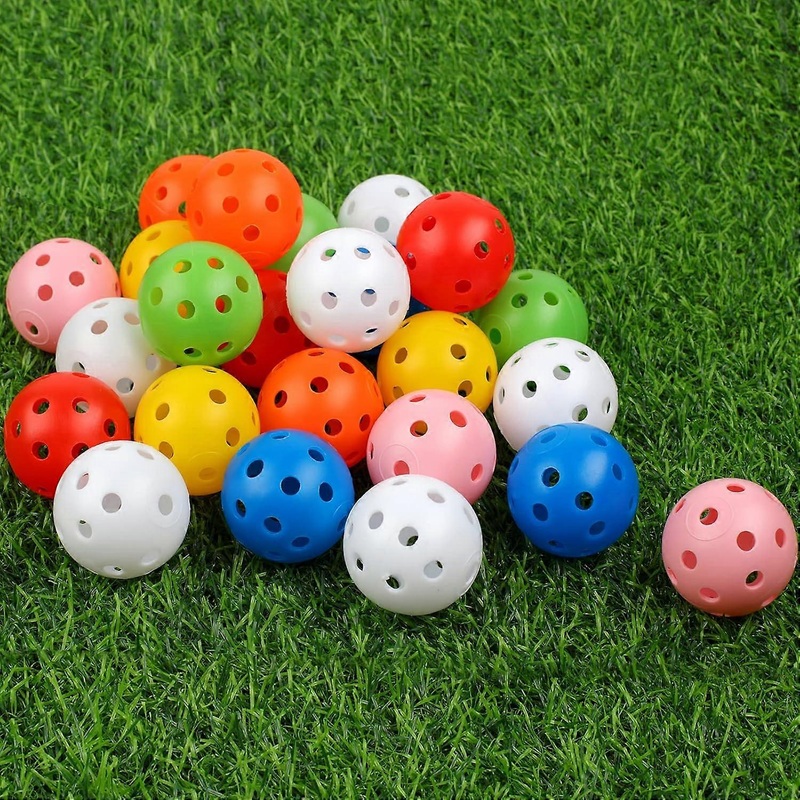 Practice Golf Balls 24 Pack, 42mm Plastic Golf Balls, Practice Golf Balls for Backyard, Training Golf Balls  (Multicolor)