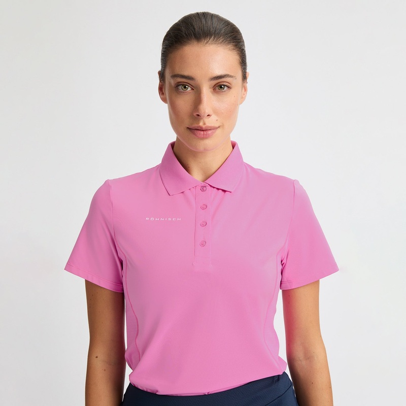 Rohnisch Women’s Short Sleeve Polo with Textured Panels