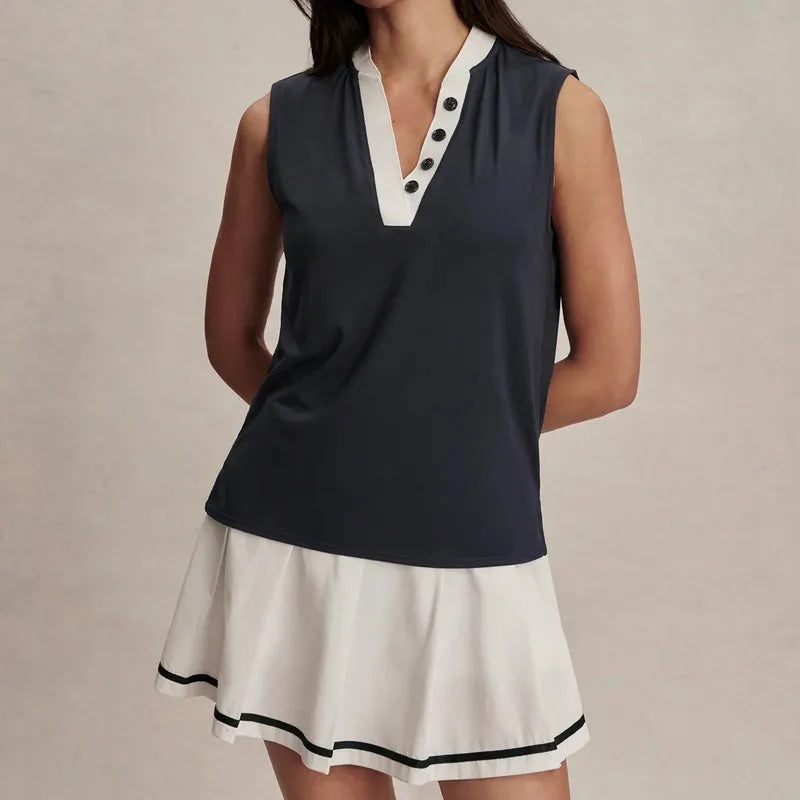 Varley Shelby Tank – Blue Nights/White