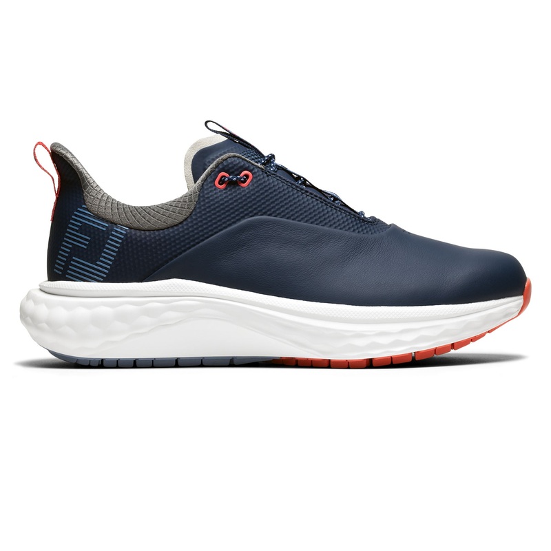 FootJoy Ladies Wide Fit Waterproof Quantum Golf Shoes in Navy, White & Pink
