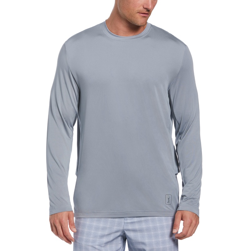 Men’s Mixed Media Sun Protection Golf Crew Neck Shirt