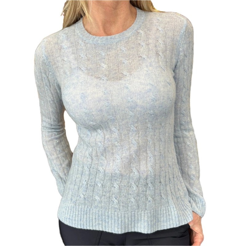 Alashan Cashmere Breezy Cable Sweater – Blue