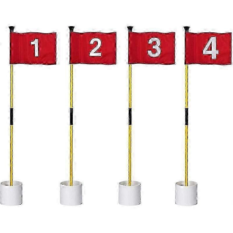 Golf Flagsticks Mini, Putting Green Flag for Yard Golf Pin Flags Hole Cup Set, Fiberglass Portable 2-Section Designred SZRH A-GB
