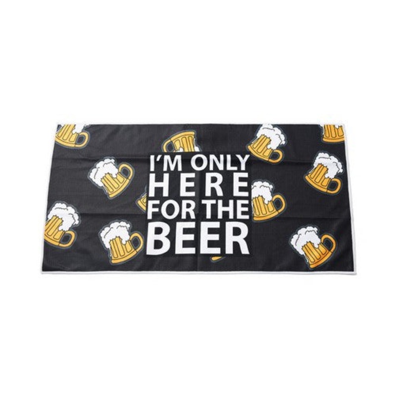 Here For Beer Microfibre Players Towel – Black
