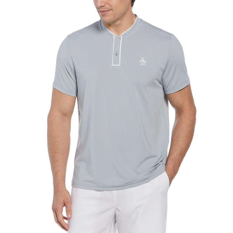 Men’s Piped Blade Collar Performance Short Sleeve Tennis Polo Shirt