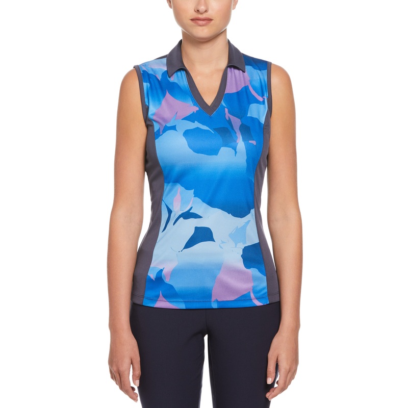 Women’s Abstract Gradient Print Block Golf Polo