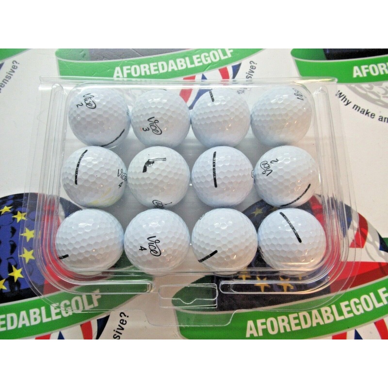 12 Vice Tour Golf Balls Pearl/Pearl 1 Grade
