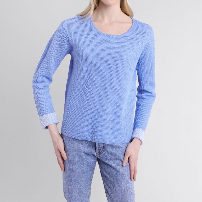 Alashan Cashmere Reversible Sweater – Weekend Blue/Rain