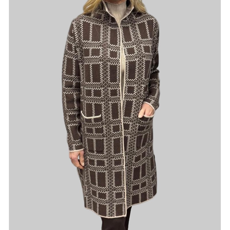 Atelier by Lyse Spenard Sweater/Coat – Chocolate Plaid