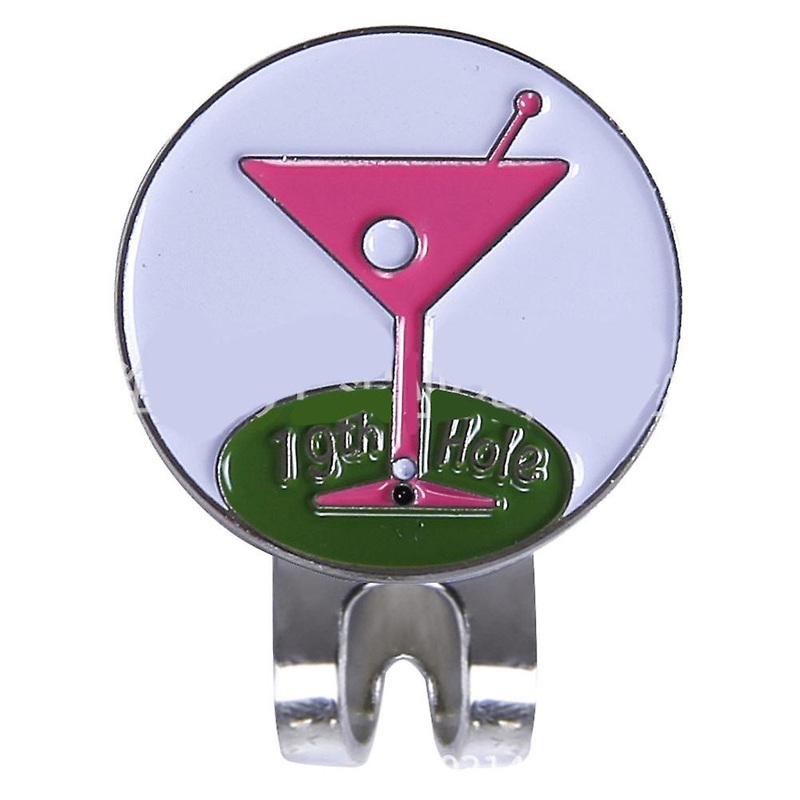 Magnetic Metal Wine Glass Hat Clip with Ball Marker for Visor, Outdoor Accessories Golf Glass Holder
