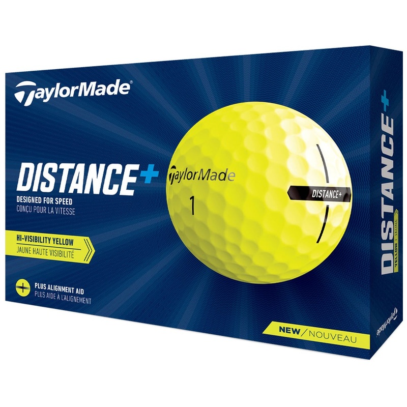 TaylorMade Distance+ Golf Balls 1 Doz – Yellow