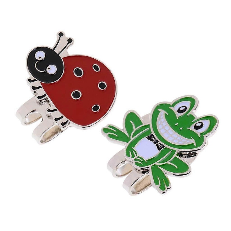 2pcs Golf Hat Clip with Ball Marker Frog And Ladybird