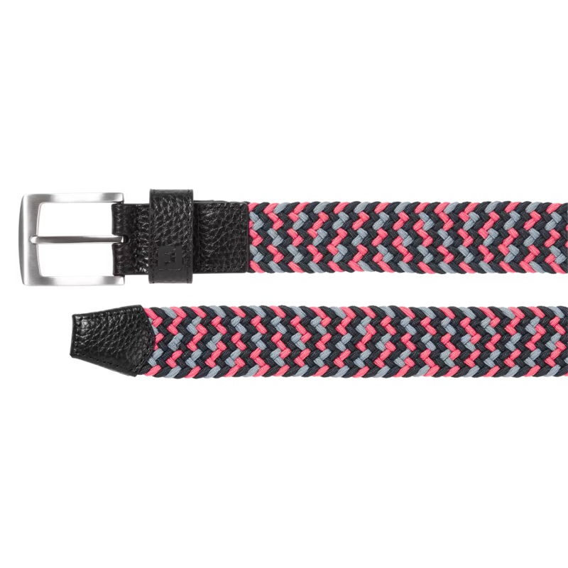 FootJoy Braided Belt – Black/Flint/Hibiscus