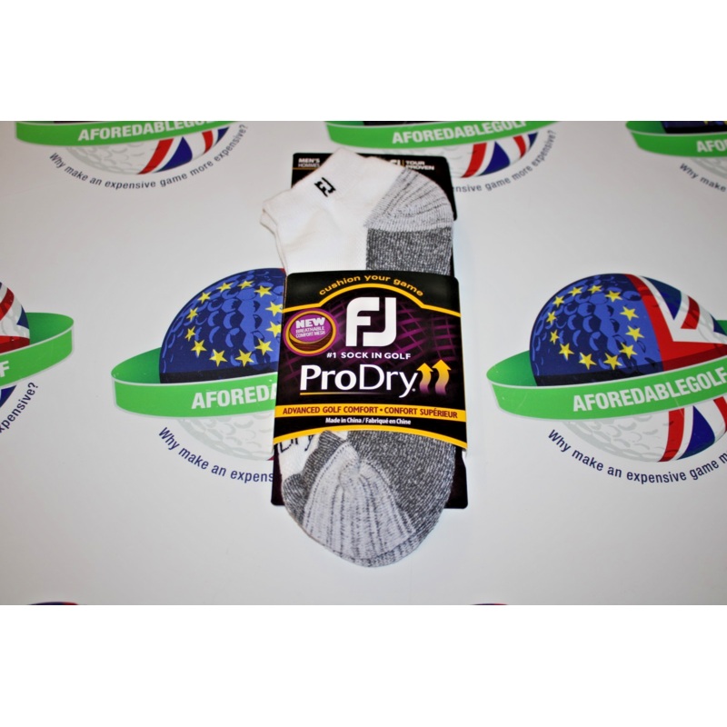 Footjoy ProDry mens sport socks white/grey uk foot sizes 6-11