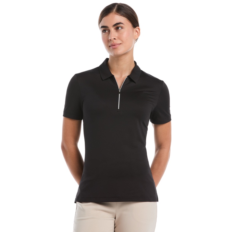 Women’s 1/4 Zip Solid Golf Polo