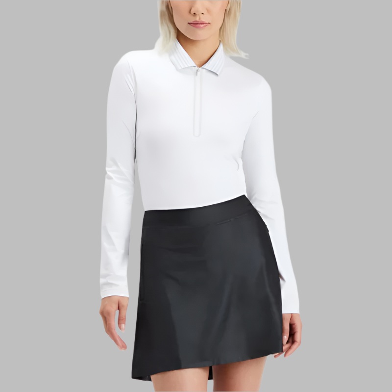 G/Fore Silky Tech L/S Zip Polo – Snow