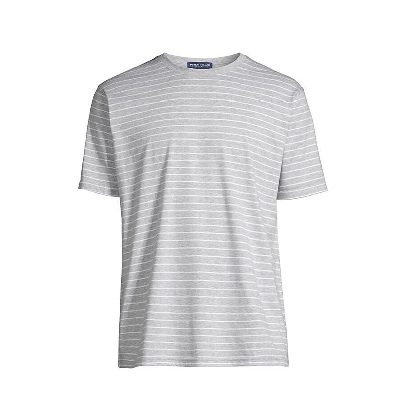 PETER MILLAR Colt Striped Men’s Short Sleeve Shirt (British Grey)
