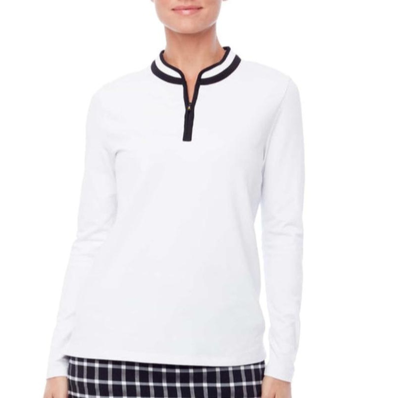 Swing Control L/S Mock – White/Black