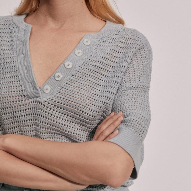 Varley Callie Knit Top – Cool Sage