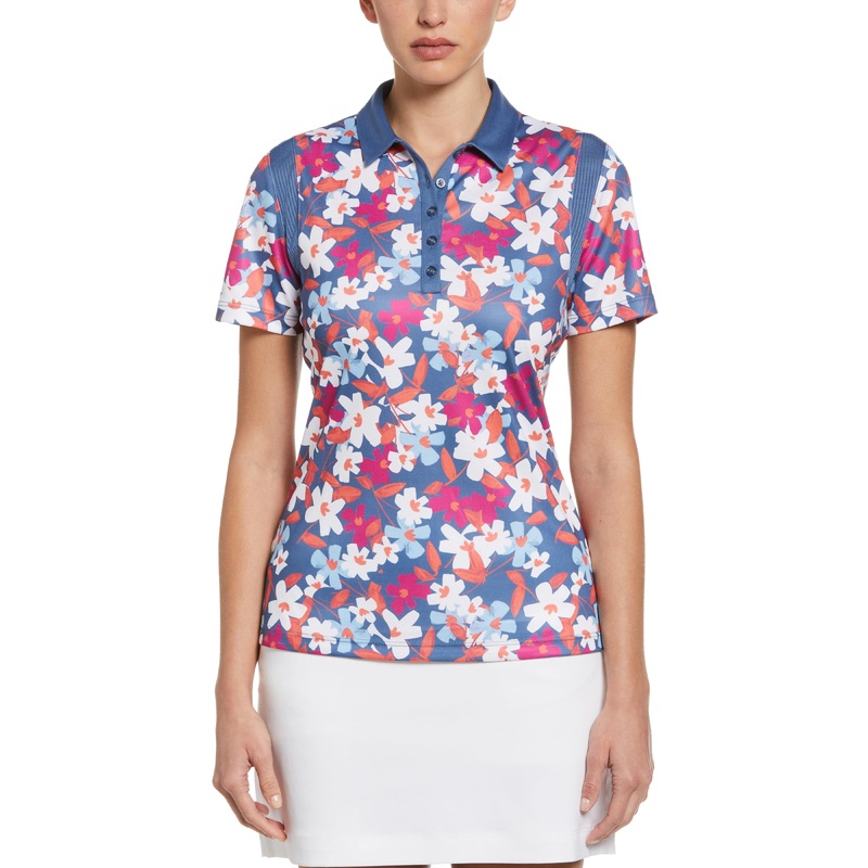 Women’s Floral Print Golf Polo with Snaps